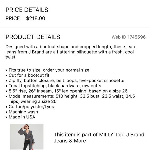 J-Brand Selena Mid-rise Crop, Worn Once, Sz 30 - Picture 6 of 7